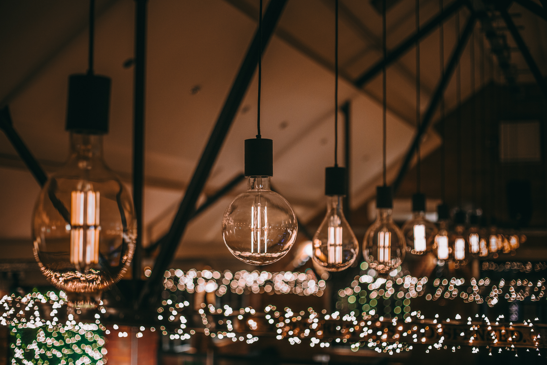 Immersed in a glow of dutch filament bulbs and fairy lights